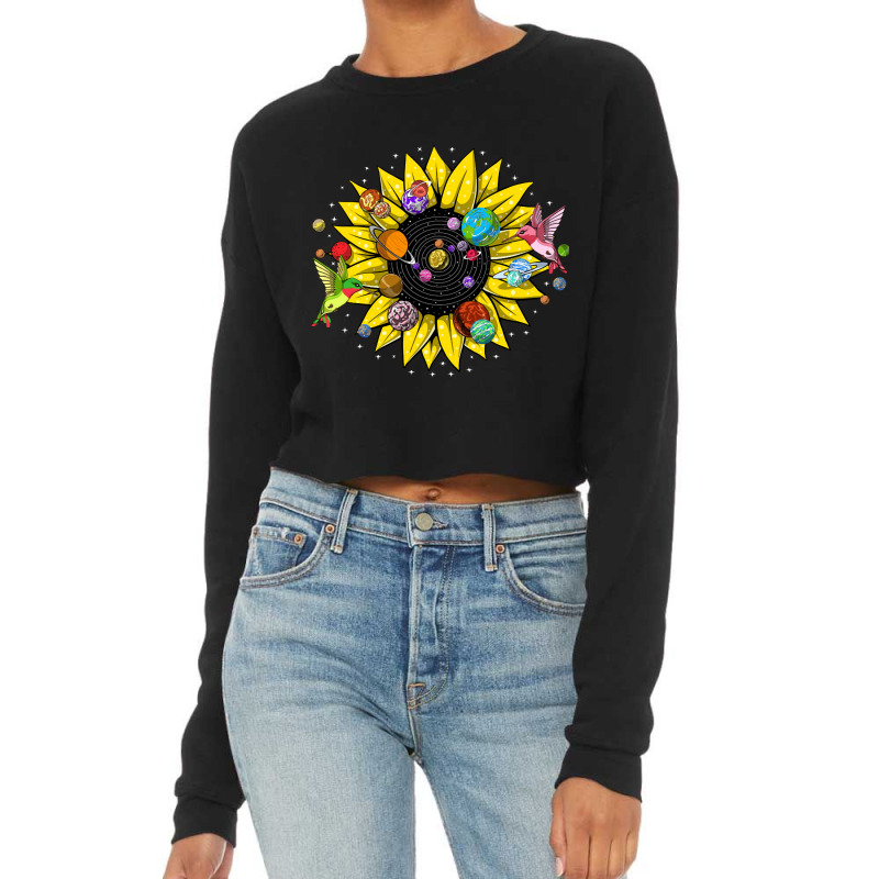 Solar System Sunflower, Solar System Sunflower Art, Solar System Sunfl Cropped Sweater by SHYYTTR567 | Artistshot