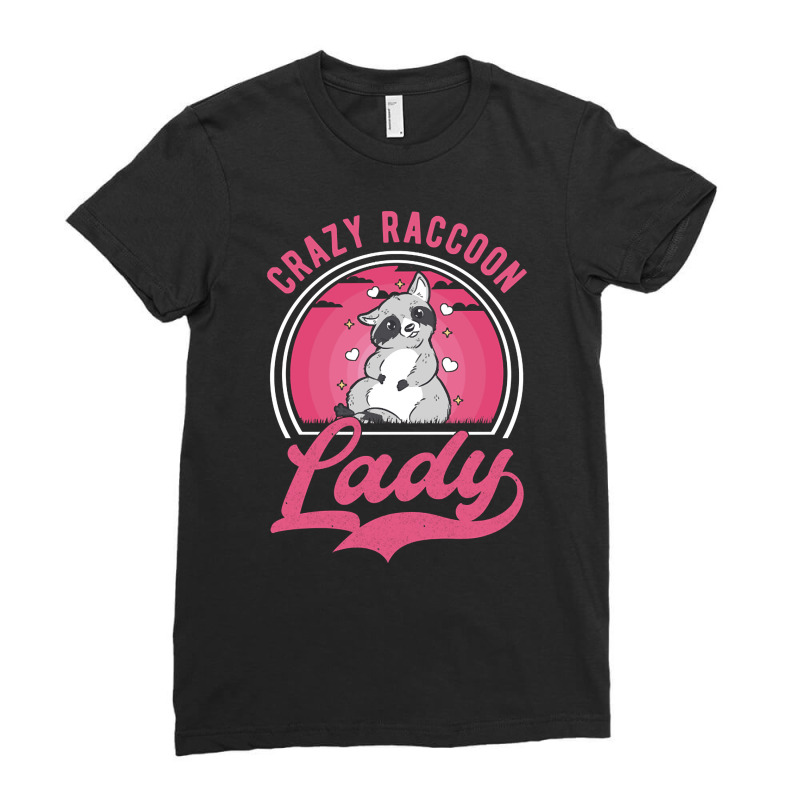 Crazy Raccoon Lady, Crazy Raccoon Lady Art, Crazy Raccoon Lady Vintage Ladies Fitted T-Shirt by SHYYTTR567 | Artistshot