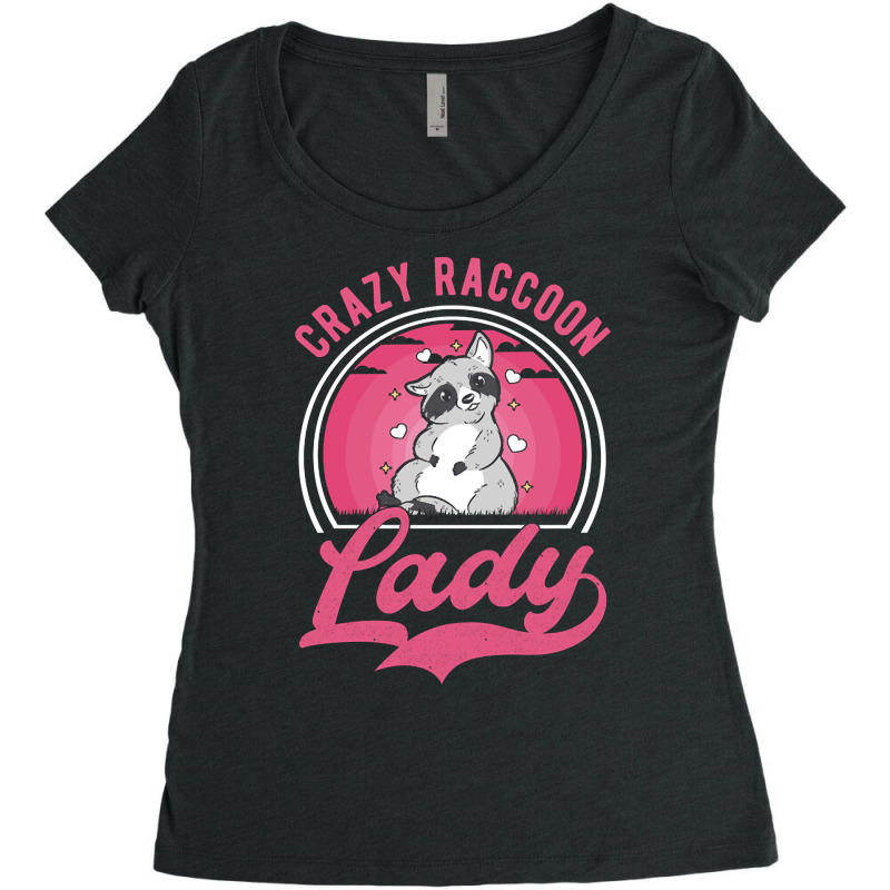 Crazy Raccoon Lady, Crazy Raccoon Lady Art, Crazy Raccoon Lady Vintage Women's Triblend Scoop T-shirt by SHYYTTR567 | Artistshot