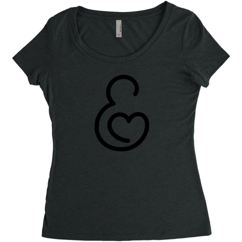 Love Heart Letter E 1 Women's Triblend Scoop T-shirt by Aaronnderouin | Artistshot