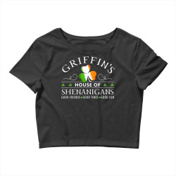 griffin shirt house of shenanigans st patricks day t shirt Crop Top | Artistshot
