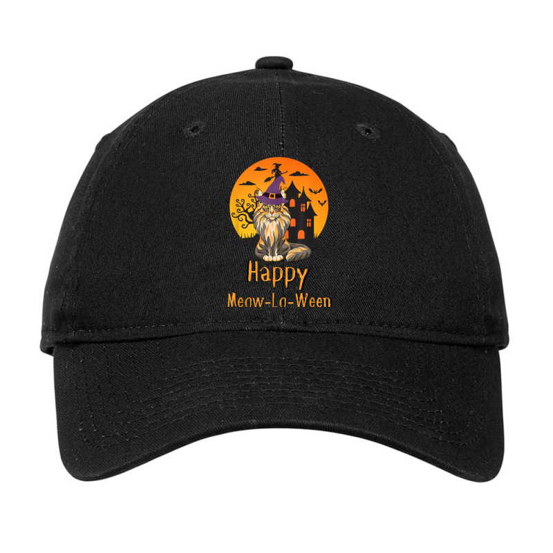 Halloween Happy Meow Lo Ween Maine Coon Adjustable Cap by August | Artistshot