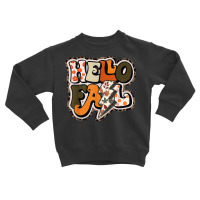 Retro Groovy Hello Fall Autumn Vibes Lightning Bolt T Shirt Toddler Sweatshirt | Artistshot