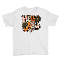 Retro Groovy Hello Fall Autumn Vibes Lightning Bolt T Shirt Youth Tee | Artistshot