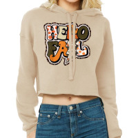 Retro Groovy Hello Fall Autumn Vibes Lightning Bolt T Shirt Cropped Hoodie | Artistshot