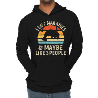 I Like Manatees And Maybe 3 People Sea Cow Lover Retro Men Lightweight Hoodie | Artistshot