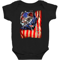 Fishing Hooked American Flag, Fishing Hooked American Flag Art, Fishin Baby Bodysuit | Artistshot