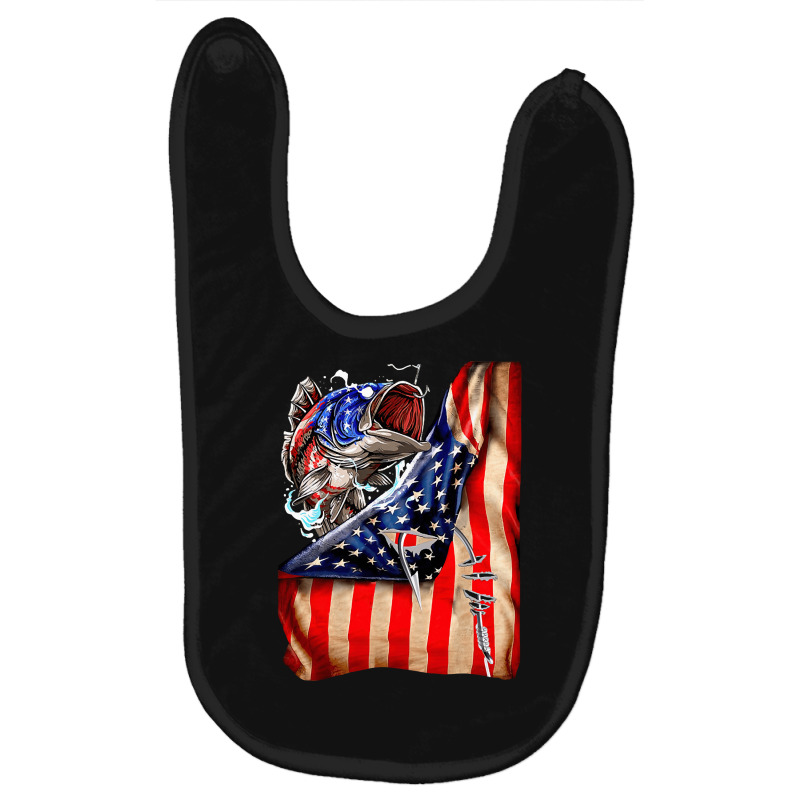 Fishing Hooked American Flag, Fishing Hooked American Flag Art, Fishin Baby Bibs by cm-arts | Artistshot