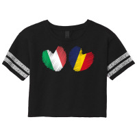 Romania Italy Heart Italian Flag Romanian Flag Love Heart T Shirt Scorecard Crop Tee | Artistshot