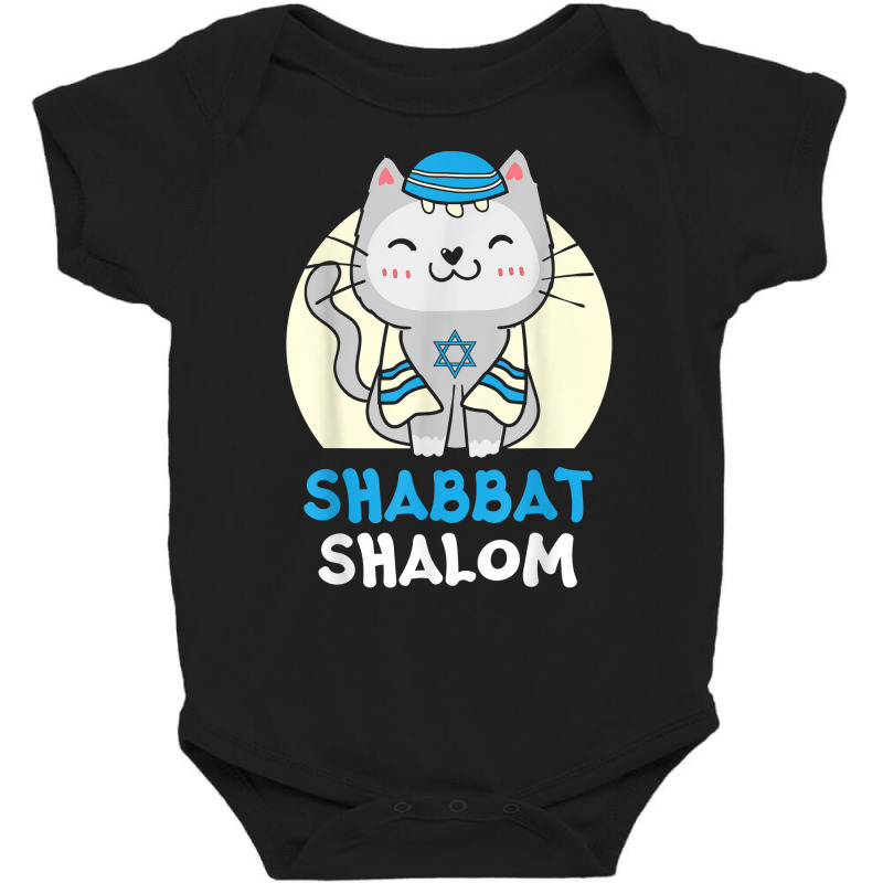 Shabbat Shalom Cat Lover Holy Day Judaism Yom Kippur T Shirt Baby Bodysuit | Artistshot