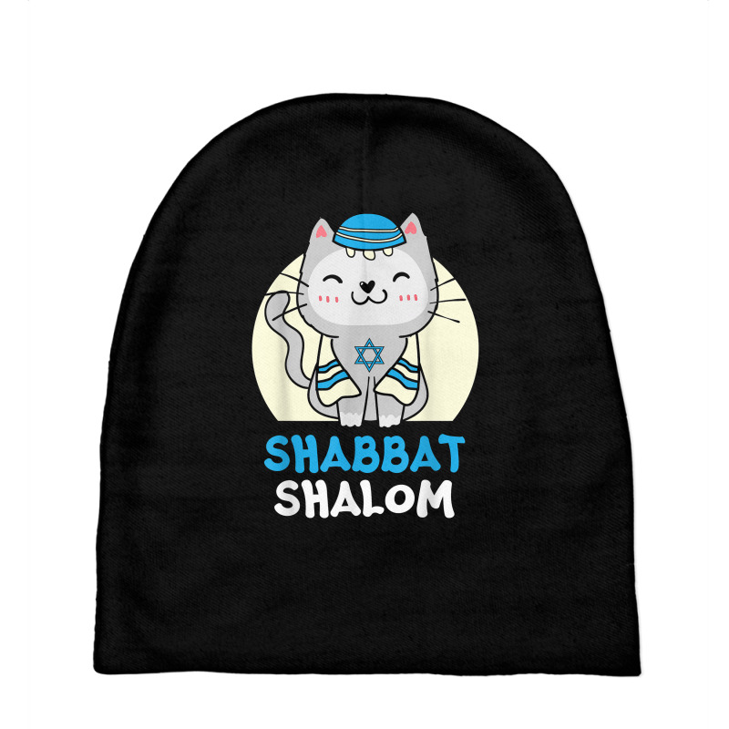 Shabbat Shalom Cat Lover Holy Day Judaism Yom Kippur T Shirt Baby Beanies | Artistshot