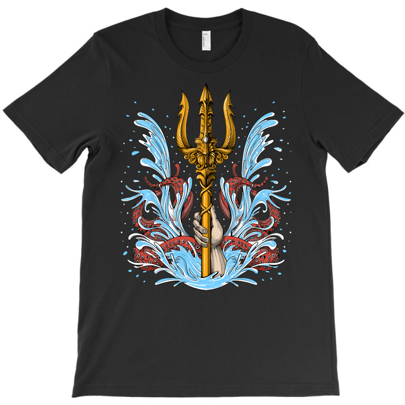 Poseidon Trident, Poseidon Trident Painting, Poseidon Trident Vintage, T-shirt | Artistshot