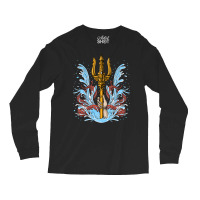 Poseidon Trident, Poseidon Trident Painting, Poseidon Trident Vintage, Long Sleeve Shirts | Artistshot