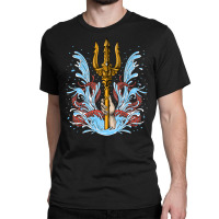 Poseidon Trident, Poseidon Trident Painting, Poseidon Trident Vintage, Classic T-shirt | Artistshot