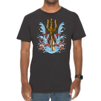 Poseidon Trident, Poseidon Trident Painting, Poseidon Trident Vintage, Vintage T-shirt | Artistshot