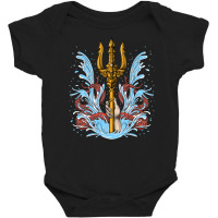 Poseidon Trident, Poseidon Trident Painting, Poseidon Trident Vintage, Baby Bodysuit | Artistshot