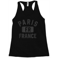 Paris France Gym Style Black With Distressed Black Print Racerback Tank | Artistshot