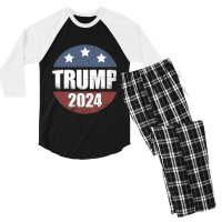 Trump 2024 Republican Pro Donald Trump Election Men's 3/4 Sleeve Pajama Set | Artistshot