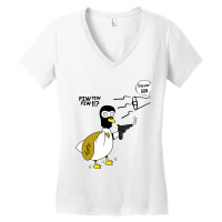 Duck With A Gun Women's V-neck T-shirt | Artistshot