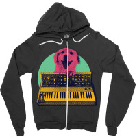 Retro Analogue Synthesizer Synth Dog, Retro Analogue Synthesizer Synth Zipper Hoodie | Artistshot