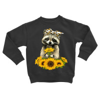 Sunflower Raccoon Lady, Sunflower Raccoon Lady Painting, Sunflower Rac Toddler Sweatshirt | Artistshot