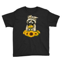 Sunflower Raccoon Lady, Sunflower Raccoon Lady Painting, Sunflower Rac Youth Tee | Artistshot