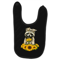 Sunflower Raccoon Lady, Sunflower Raccoon Lady Painting, Sunflower Rac Baby Bibs | Artistshot