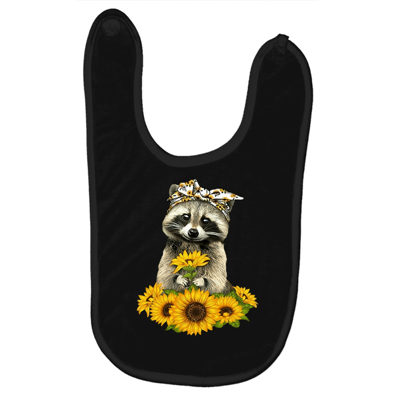 Sunflower Raccoon Lady, Sunflower Raccoon Lady Painting, Sunflower Rac Baby Bibs by SHYYTTR567 | Artistshot