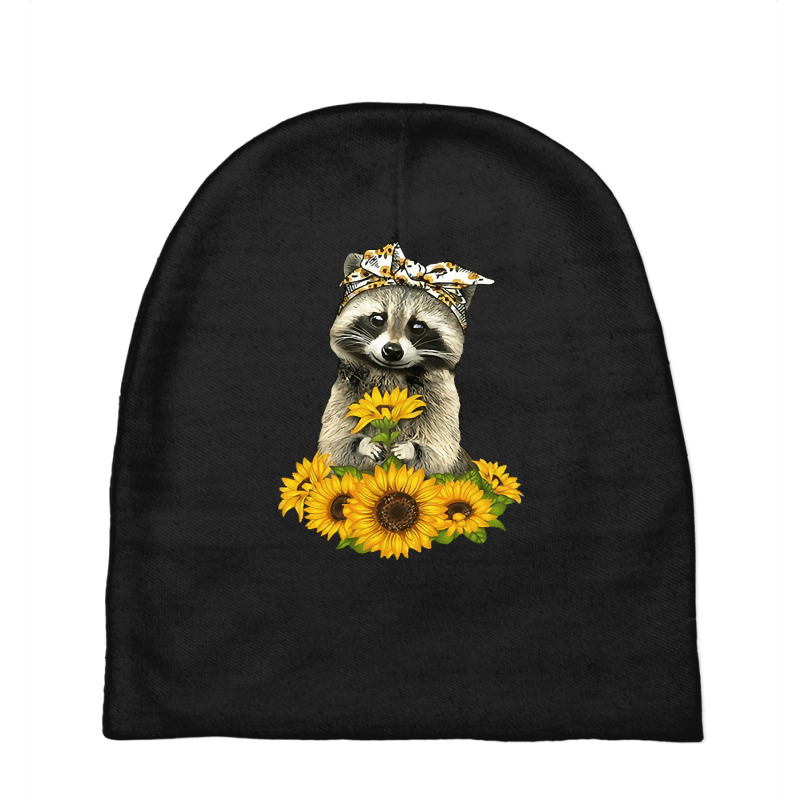 Sunflower Raccoon Lady, Sunflower Raccoon Lady Painting, Sunflower Rac Baby Beanies by SHYYTTR567 | Artistshot