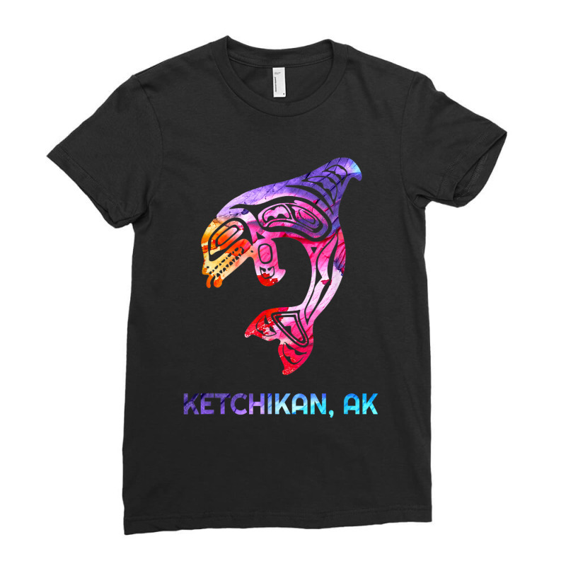 Ketchikan Alaska Se Native American Indian Orca Killer Whale Ladies Fitted T-Shirt by LaticiaSandgren | Artistshot