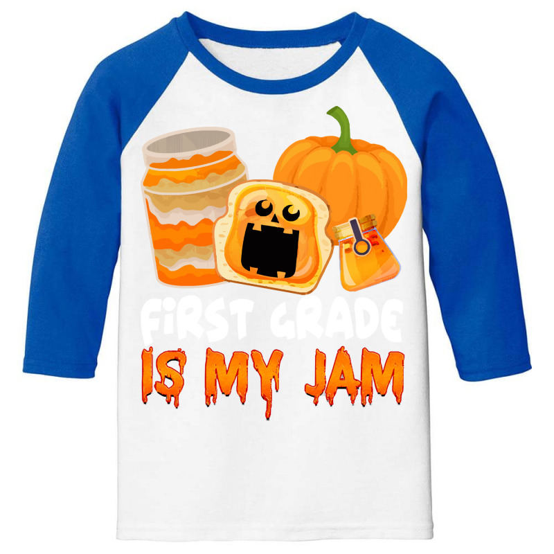 First Grade Halloween T  Shirt Team First Grade Is My Jam Rainbow Funn Youth 3/4 Sleeve | Artistshot