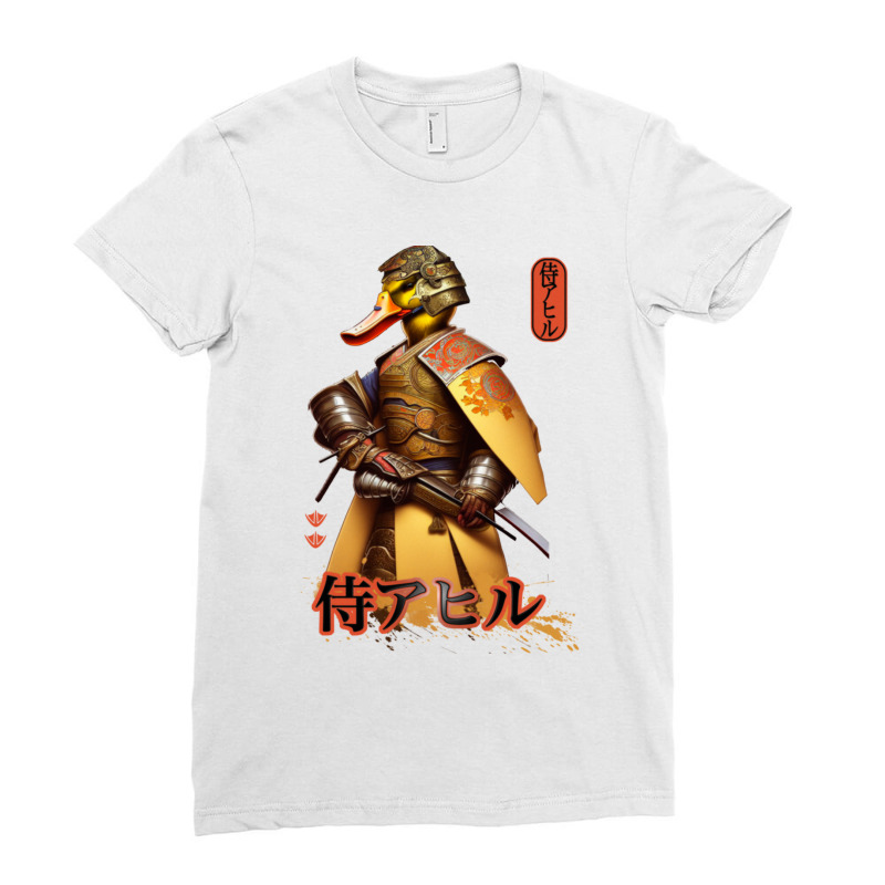 Samurai Duck 2 Ladies Fitted T-Shirt by cm-arts | Artistshot