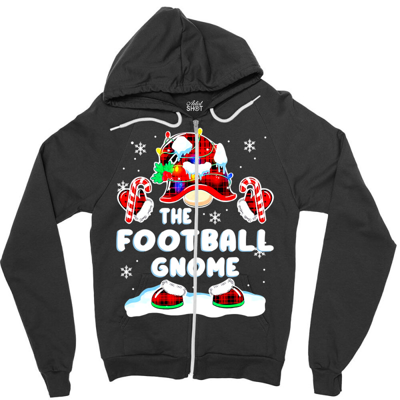 Football Football Gnome Red Plaid Gnomies Matching Family Christmas 97 Zipper Hoodie by coolquirrell | Artistshot