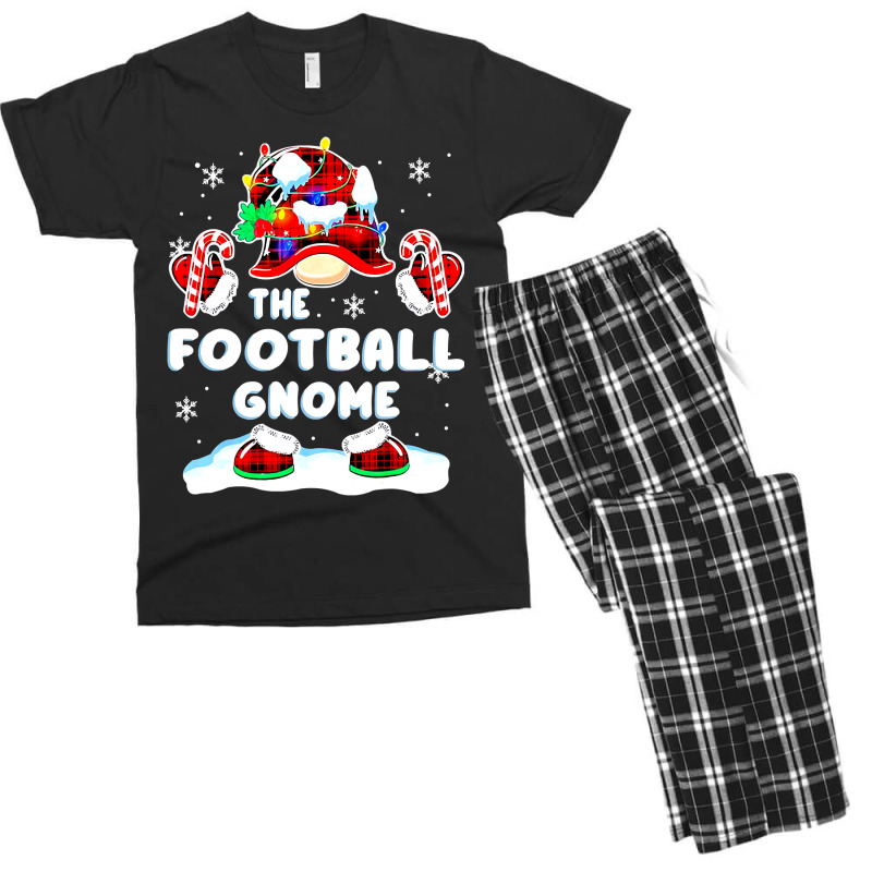 Football Football Gnome Red Plaid Gnomies Matching Family Christmas 97 Men's T-shirt Pajama Set by coolquirrell | Artistshot