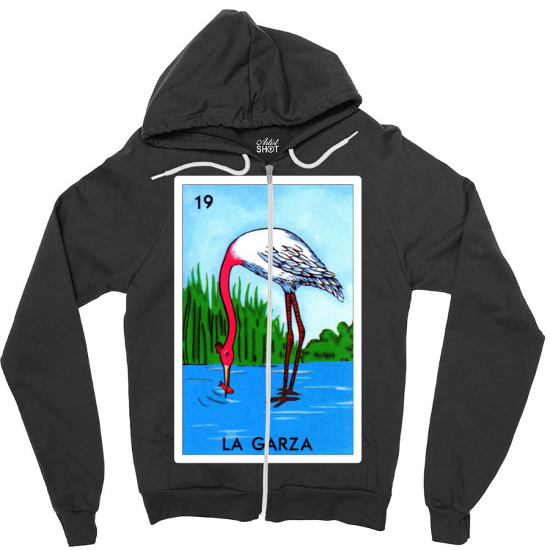 Loteria Mexicana Art - Loteria Mexicana Design - La Garza Gift - Regal Zipper Hoodie by cm-arts | Artistshot