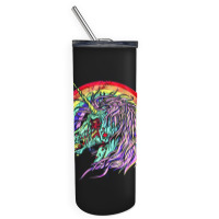 Zombie Unicorn, High Quality Microfiber, Zombie Unicorn Art, Zombie Un Skinny Tumbler | Artistshot