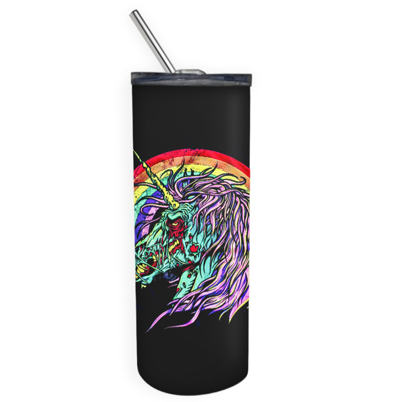 Zombie Unicorn, High Quality Microfiber, Zombie Unicorn Art, Zombie Un Skinny Tumbler | Artistshot