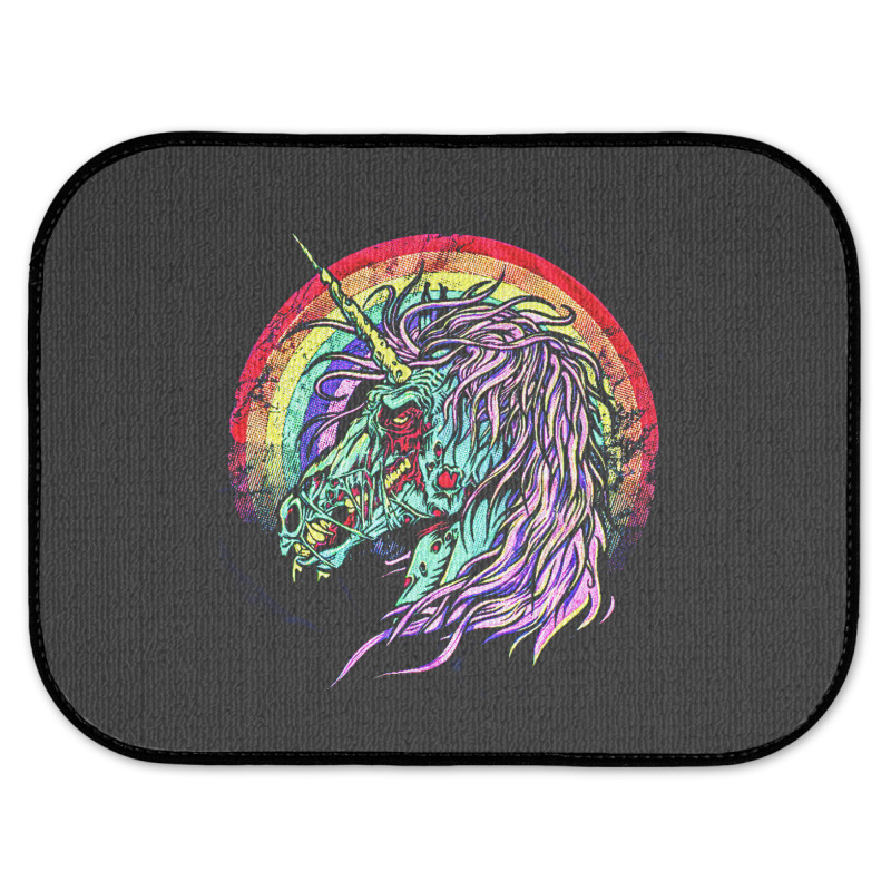 Zombie Unicorn, High Quality Microfiber, Zombie Unicorn Art, Zombie Un Rear Car Mat | Artistshot