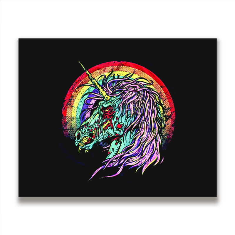 Zombie Unicorn, High Quality Microfiber, Zombie Unicorn Art, Zombie Un Metal Print Horizontal | Artistshot