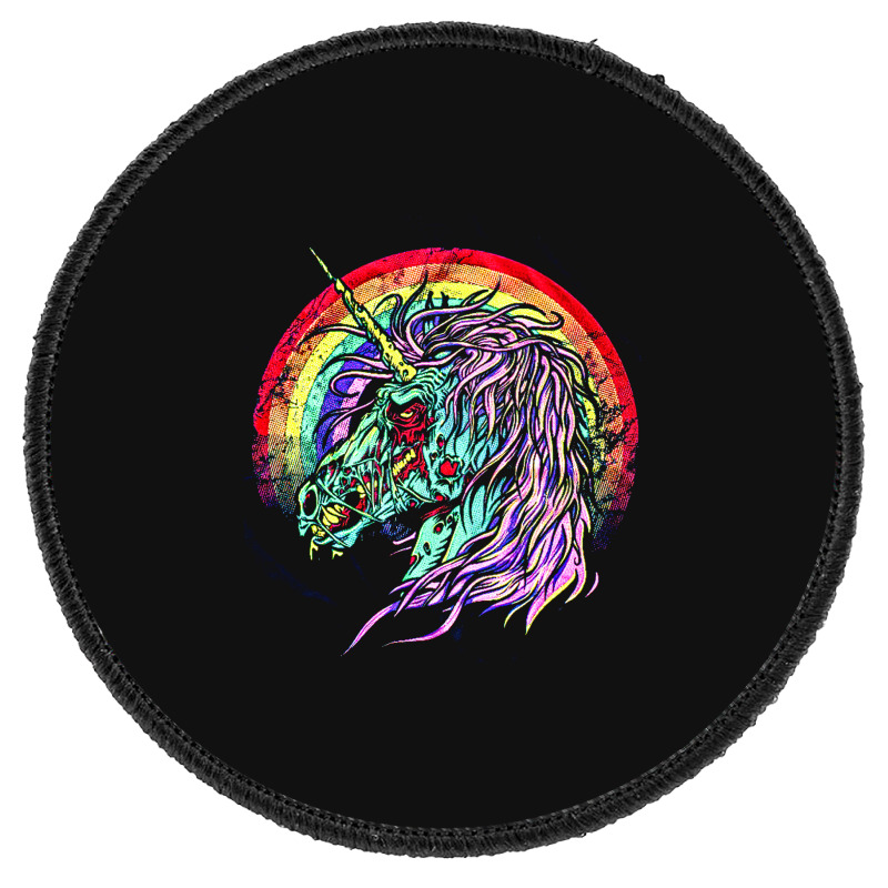 Zombie Unicorn, High Quality Microfiber, Zombie Unicorn Art, Zombie Un Round Patch | Artistshot