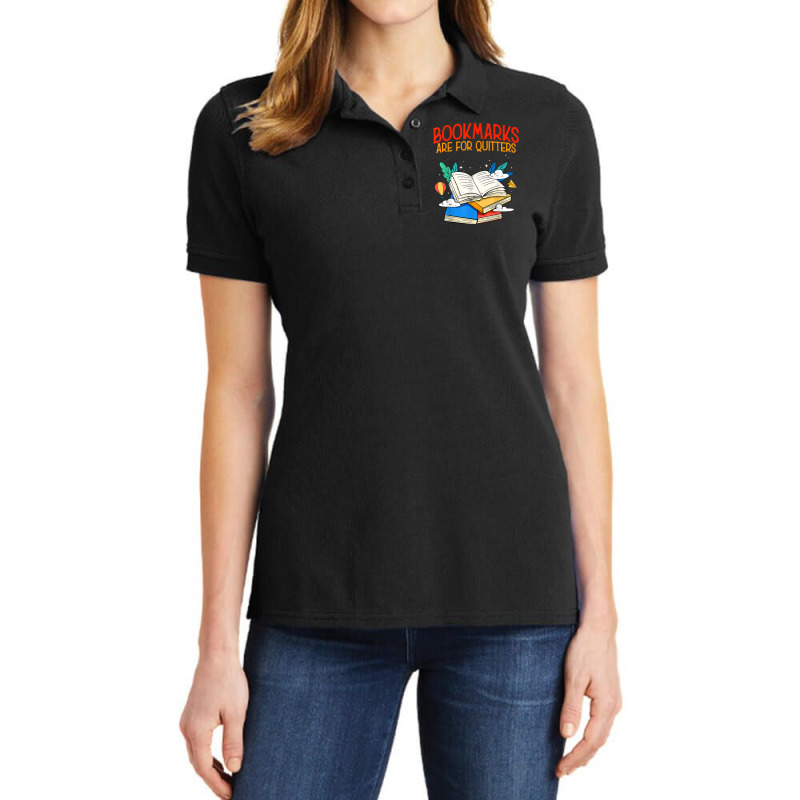 Book Reading Bookmarks Quote Reader Librarian T Shirt Ladies Polo Shirt by cm-arts | Artistshot