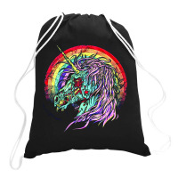 Zombie Unicorn, High Quality Microfiber, Zombie Unicorn Art, Zombie Un Drawstring Bags | Artistshot