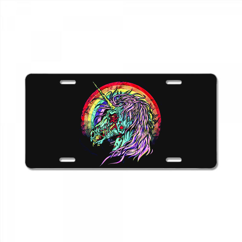 Zombie Unicorn, High Quality Microfiber, Zombie Unicorn Art, Zombie Un License Plate | Artistshot