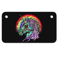 Zombie Unicorn, High Quality Microfiber, Zombie Unicorn Art, Zombie Un Motorcycle License Plate | Artistshot