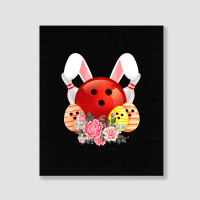 Bowling Easter Bunny Egg 2020 Rabbit Flowers Pascha Bowler Portrait Canvas Print | Artistshot