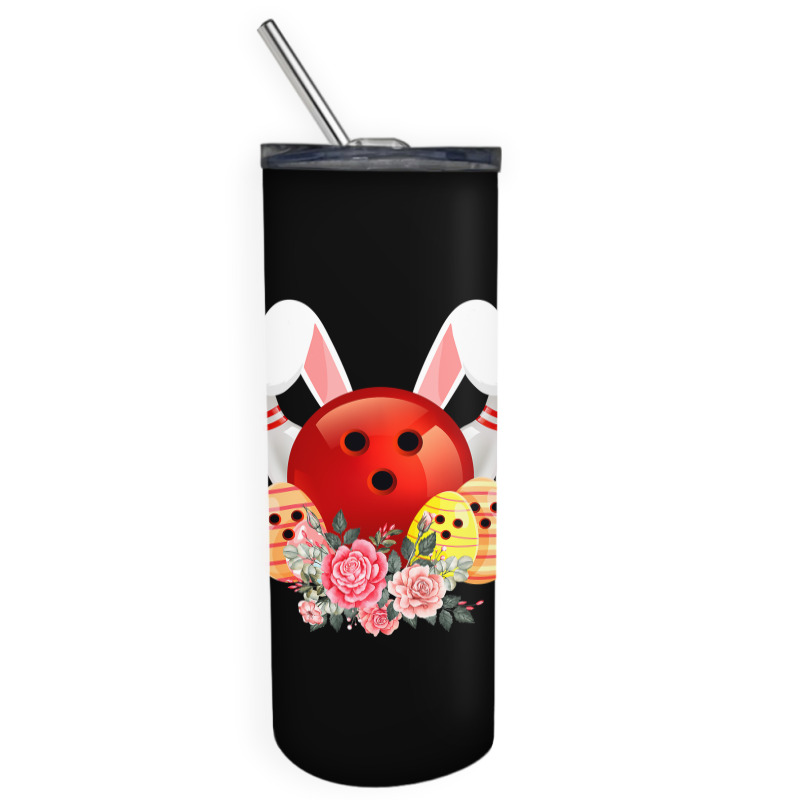 Bowling Easter Bunny Egg 2020 Rabbit Flowers Pascha Bowler Skinny Tumbler by Haley1989 | Artistshot