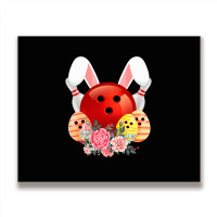 Bowling Easter Bunny Egg 2020 Rabbit Flowers Pascha Bowler Metal Print Horizontal | Artistshot