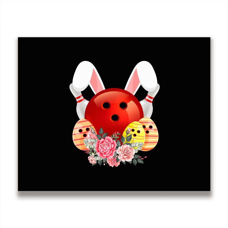 Bowling Easter Bunny Egg 2020 Rabbit Flowers Pascha Bowler Metal Print Horizontal by Haley1989 | Artistshot