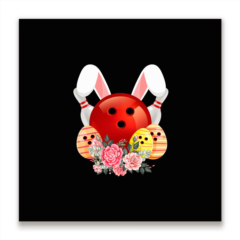 Bowling Easter Bunny Egg 2020 Rabbit Flowers Pascha Bowler Metal Print Square by Haley1989 | Artistshot