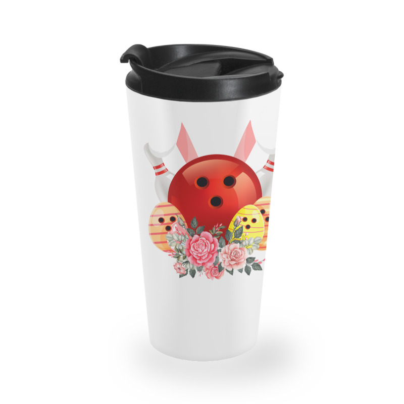 Bowling Easter Bunny Egg 2020 Rabbit Flowers Pascha Bowler Travel Mug by Haley1989 | Artistshot